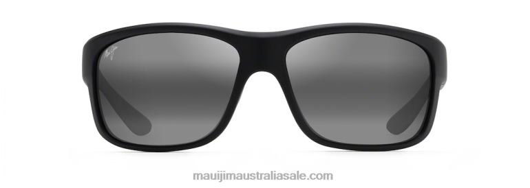 Southern Cross Polarized Wrap Sunglasses Maui Jim TVVRT259 Soft Black with Sea Blue and Grey/Neutral Grey