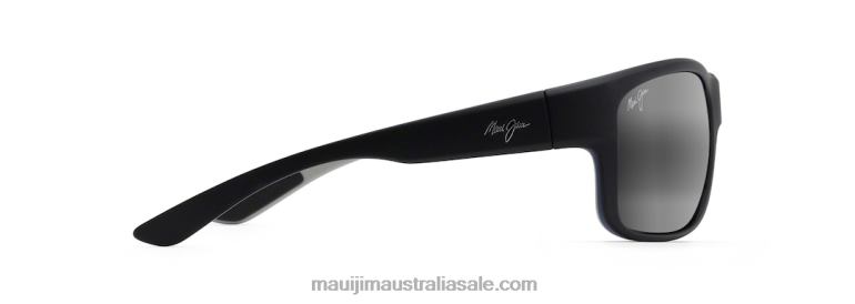 Southern Cross Polarized Wrap Sunglasses Maui Jim TVVRT259 Soft Black with Sea Blue and Grey/Neutral Grey