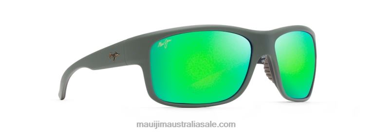 Southern Cross Polarized Wrap Sunglasses Maui Jim TVVRT260 Soft Matte Khaki with Brown and Black/Green