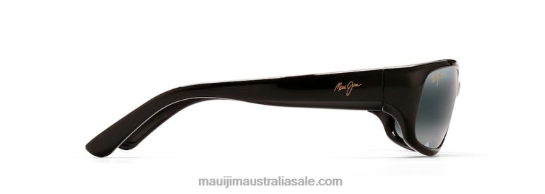 Stingray Polarized Wrap Sunglasses Maui Jim TVVRT392 Gloss Black/Neutral Grey