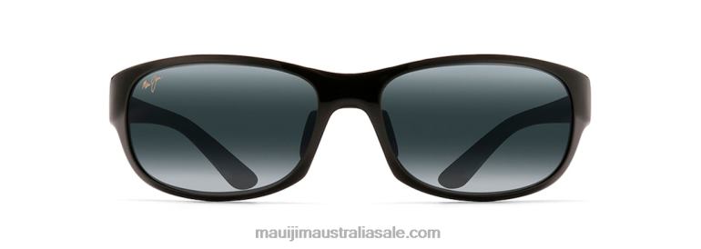 Twin Falls Polarized Wrap Sunglasses Maui Jim TVVRT288 Gloss Black Fade/Neutral Grey