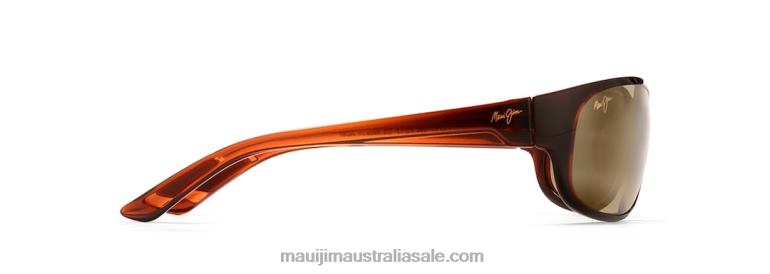 Twin Falls Polarized Wrap Sunglasses Maui Jim TVVRT295 Rootbeer Fade/HCL Bronze