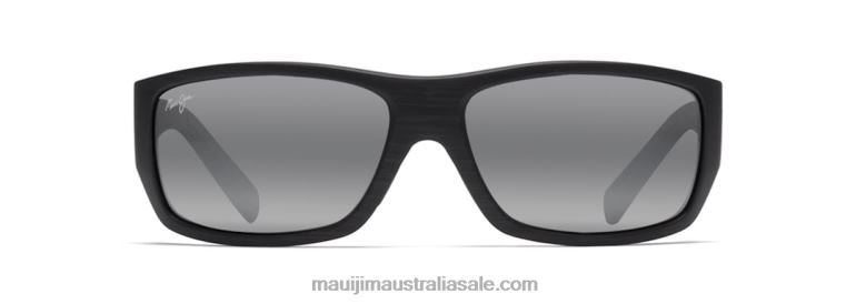 Wassup Polarized Wrap Sunglasses Maui Jim TVVRT451 Matte Black Woodgrain/Neutral Grey