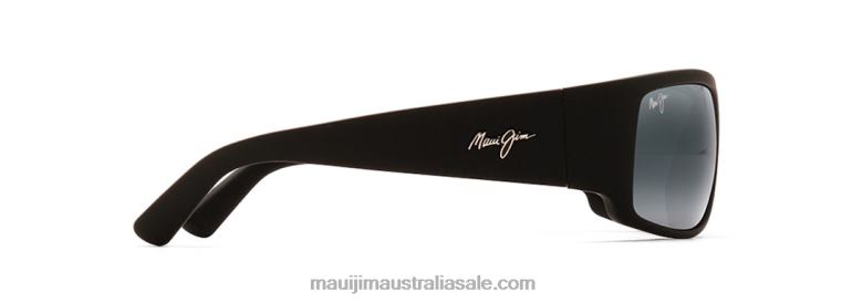 World Cup Polarized Wrap Sunglasses Maui Jim TVVRT383 Matte Black Rubber/Neutral Grey
