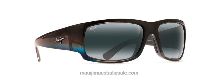 World Cup Polarized Wrap Sunglasses Maui Jim TVVRT384 Marlin/Neutral Grey