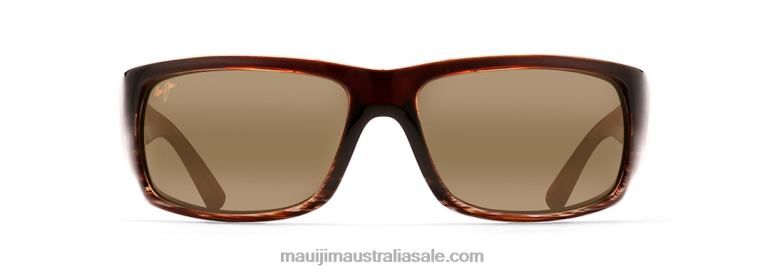 World Cup Polarized Wrap Sunglasses Maui Jim TVVRT385 Chocolate Stripe Fade/HCL Bronze