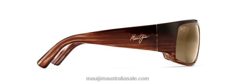 World Cup Polarized Wrap Sunglasses Maui Jim TVVRT385 Chocolate Stripe Fade/HCL Bronze